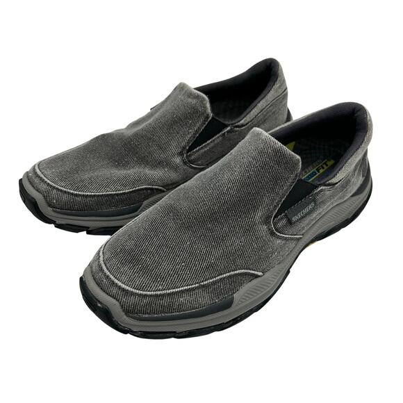 Skechers Respected-Fallston Relaxed Fit Shoes Mens Size 10.5 Charcoal Slip On - Picture 1 of 8